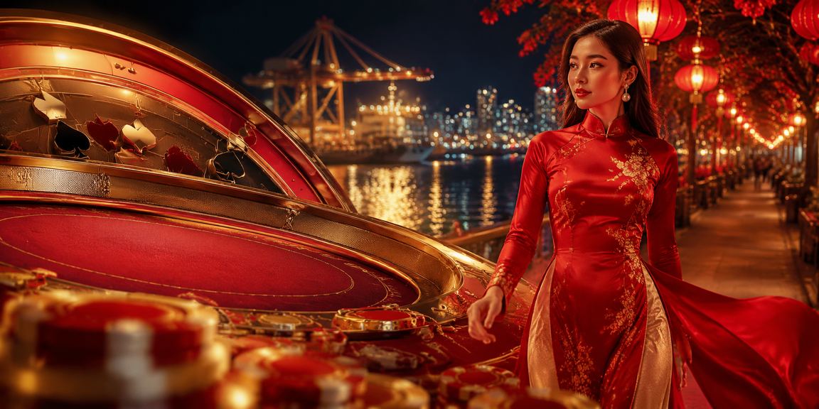 Người mặc áo dài tham gia trò chơi bài tại Vũng Tàu